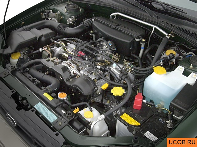 Wagon 2002 года Subaru Impreza в 3D. Моторный отсек.
