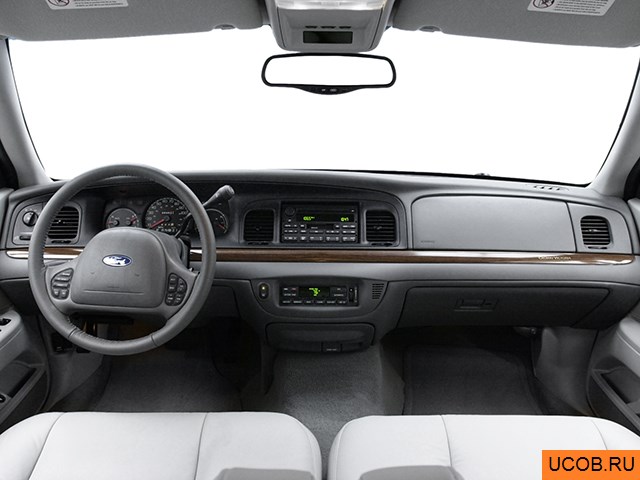 Sedan 2003 года Ford Crown Victoria в 3D. Вид водительского места.