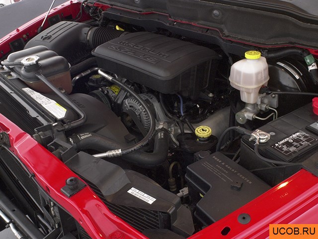 Pickup 2003 года Dodge Ram 1500 в 3D. Моторный отсек.
