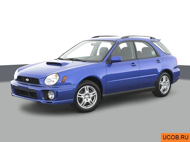 Модель автомобиля Subaru Impreza 2003 года в 3Д