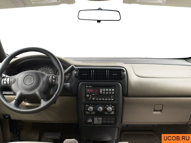 Minivan 2003 года Pontiac Montana в 3D. Вид водительского места.