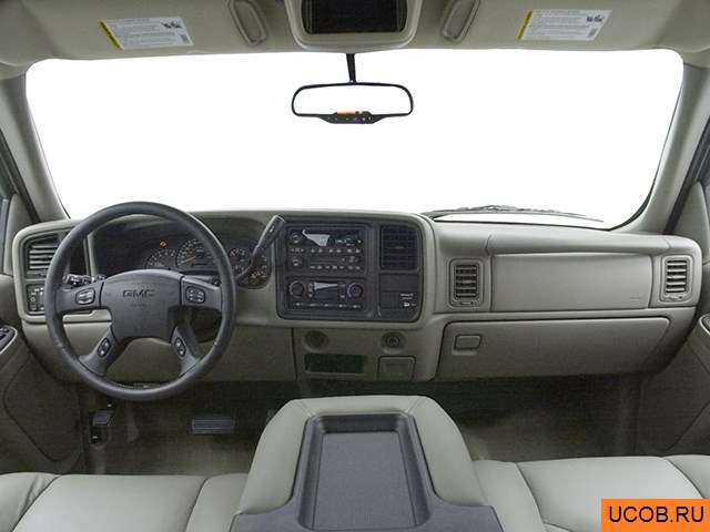 Pickup 2003 года GMC Sierra 1500 в 3D. Вид водительского места.