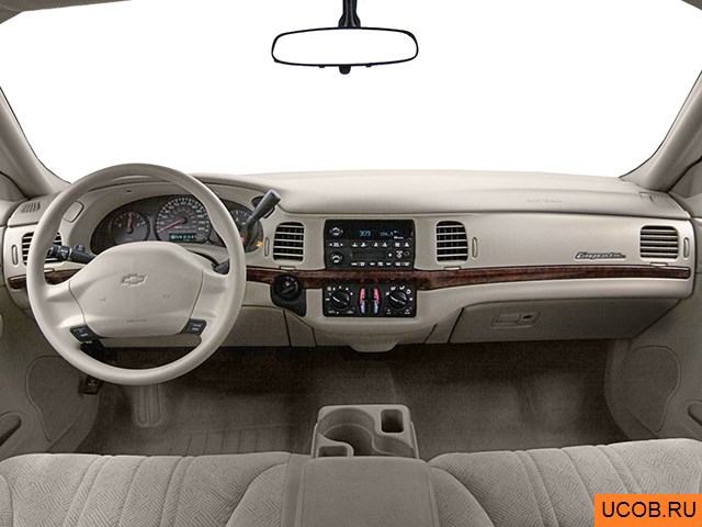 Sedan 2003 года Chevrolet Impala в 3D. Вид водительского места.