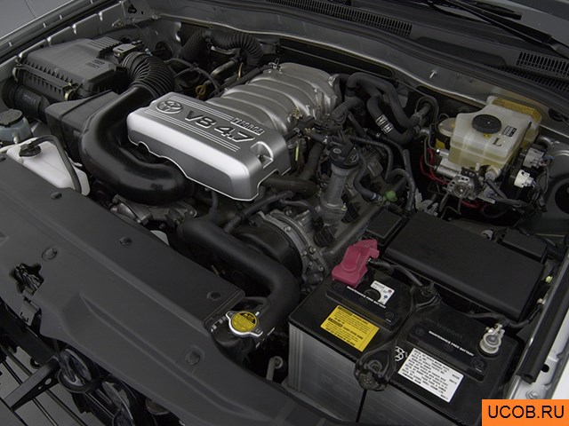 SUV 2003 года Toyota 4Runner в 3D. Моторный отсек.