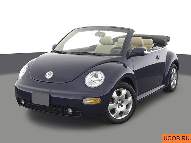 Модель автомобиля Volkswagen New Beetle 2003 года в 3Д