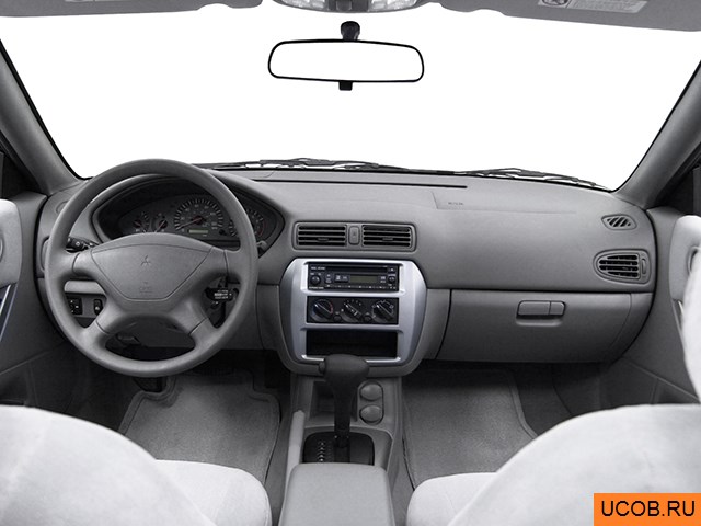 Sedan 2003 года Mitsubishi Galant в 3D. Вид водительского места.