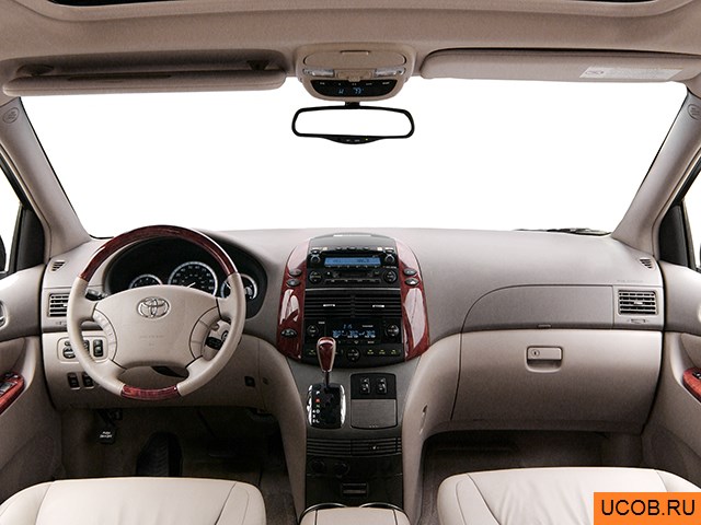 Minivan 2004 года Toyota Sienna в 3D. Вид водительского места.