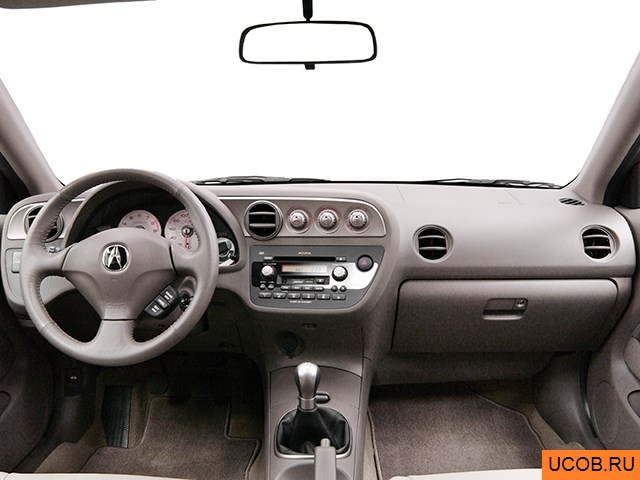 Hatchback 2003 года Acura RSX в 3D. Вид водительского места.