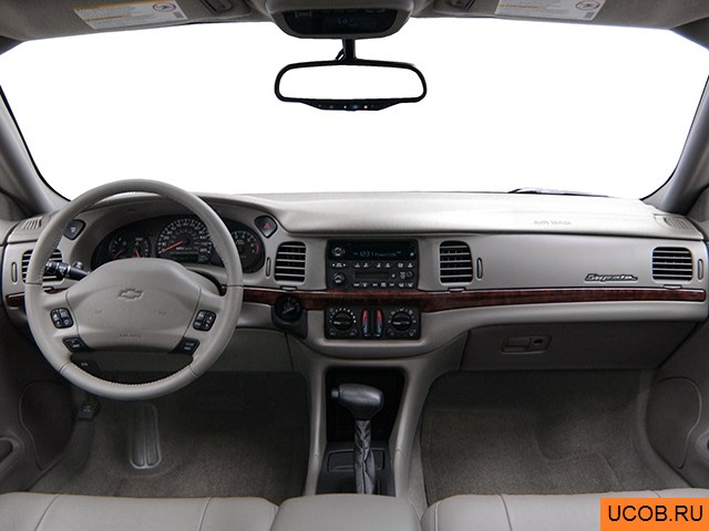 Sedan 2004 года Chevrolet Impala в 3D. Вид водительского места.