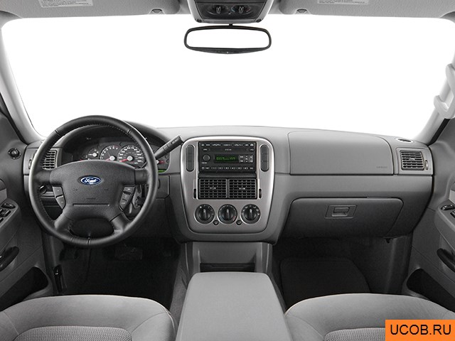 SUV 2004 года Ford Explorer в 3D. Вид водительского места.