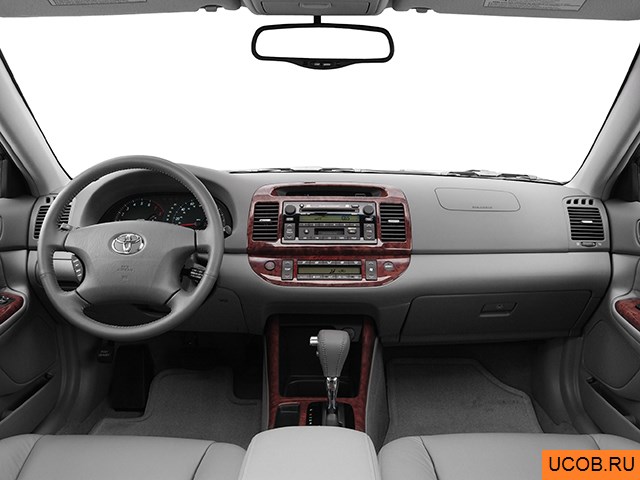 Sedan 2004 года Toyota Camry в 3D. Вид водительского места.
