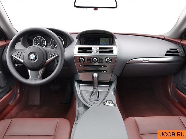 Coupe 2004 года BMW 6-series в 3D. Вид водительского места.