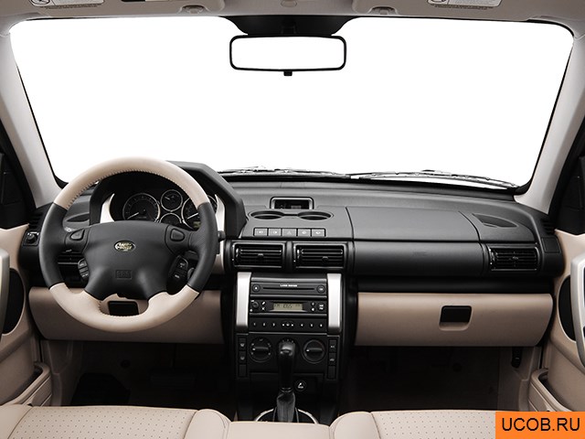 CUV 2004 года Land Rover Freelander в 3D. Вид водительского места.