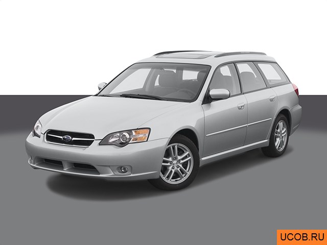 Модель автомобиля Subaru Legacy 2005 года в 3Д