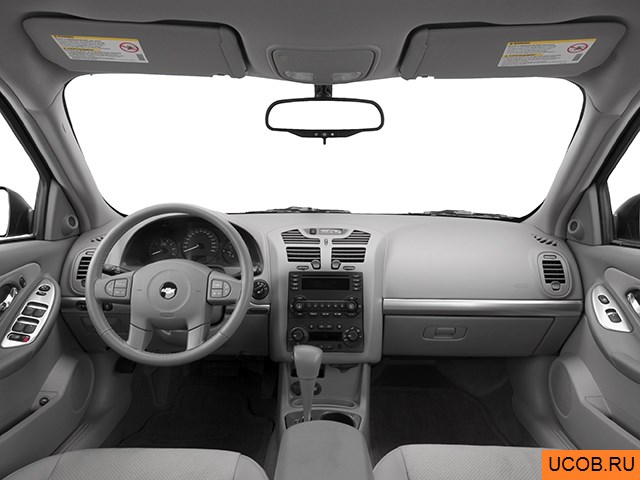 Sedan 2005 года Chevrolet Malibu в 3D. Вид водительского места.