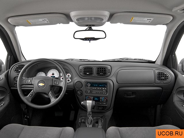 SUV 2005 года Chevrolet Trailblazer в 3D. Вид водительского места.