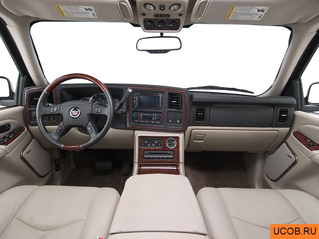 SUV 2004 года Cadillac Escalade ESV в 3D. Вид водительского места.