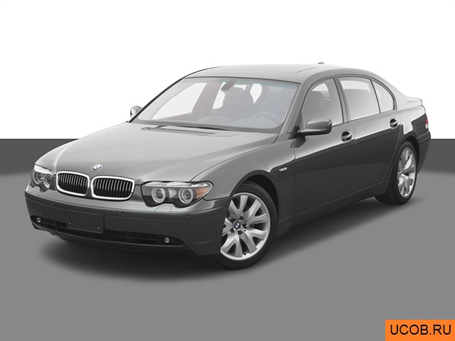 Модель автомобиля BMW 7-series 2005 года в 3Д