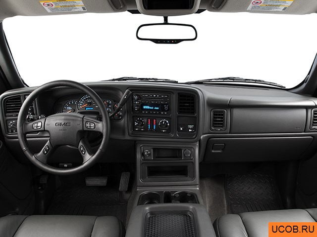 Pickup 2005 года GMC Sierra 2500 в 3D. Вид водительского места.