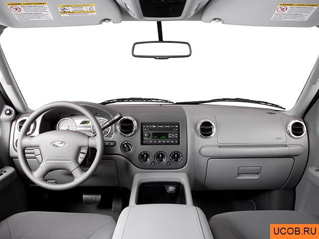 SUV 2006 года Ford Expedition в 3D. Вид водительского места.