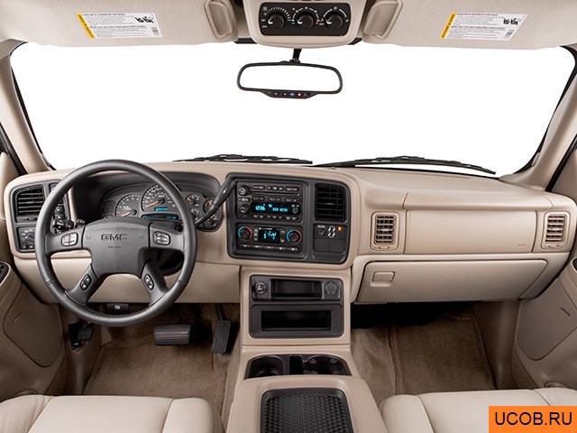 SUV 2005 года GMC Yukon XL 2500 в 3D. Вид водительского места.