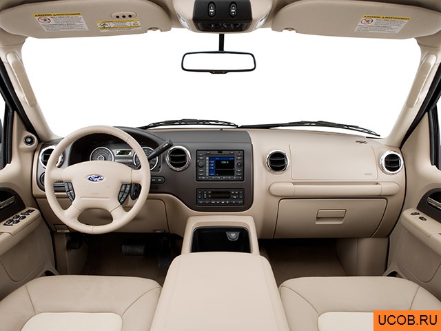 SUV 2006 года Ford Expedition в 3D. Вид водительского места.