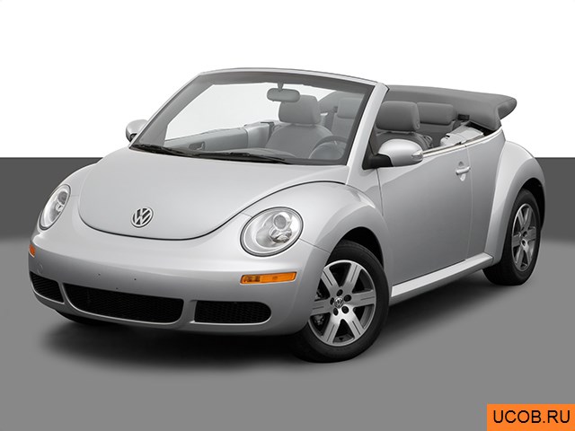 Модель автомобиля Volkswagen New Beetle 2006 года в 3Д