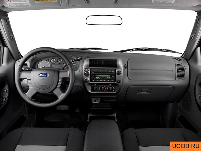 Pickup 2006 года Ford Ranger в 3D. Вид водительского места.