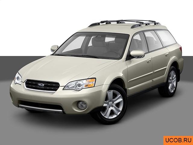 Модель автомобиля Subaru Outback 2006 года в 3Д