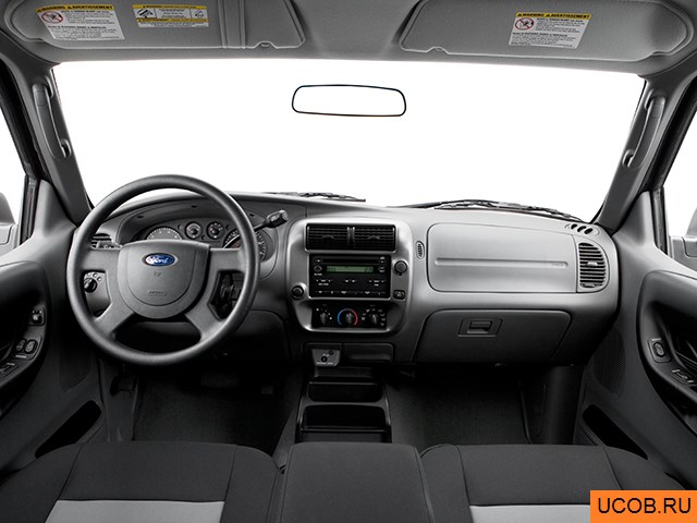 Pickup 2006 года Ford Ranger в 3D. Вид водительского места.