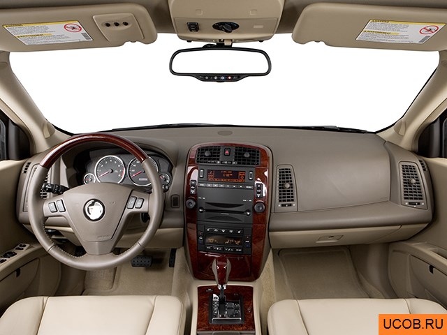 CUV 2006 года Cadillac SRX Crossover в 3D. Вид водительского места.