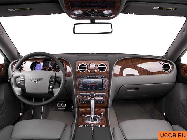 Sedan 2006 года Bentley Continental в 3D. Вид водительского места.