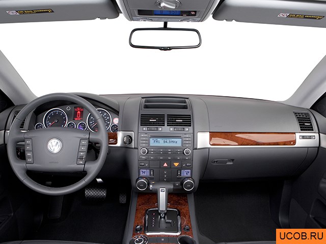 SUV 2006 года Volkswagen Touareg в 3D. Вид водительского места.