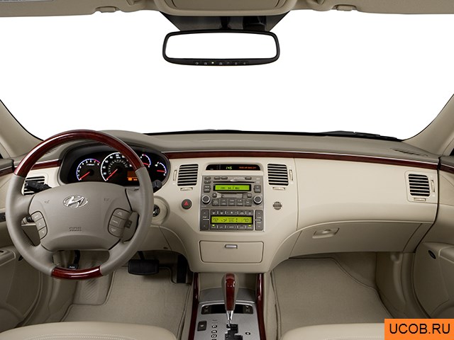 Sedan 2006 года Hyundai Azera в 3D. Вид водительского места.