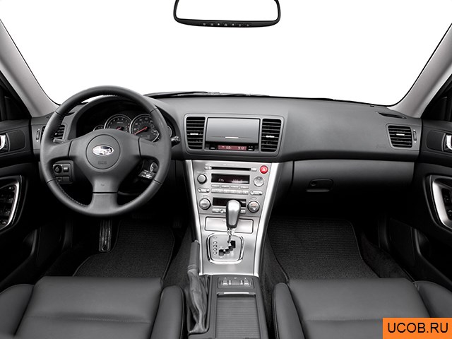 Sedan 2006 года Subaru Legacy в 3D. Вид водительского места.