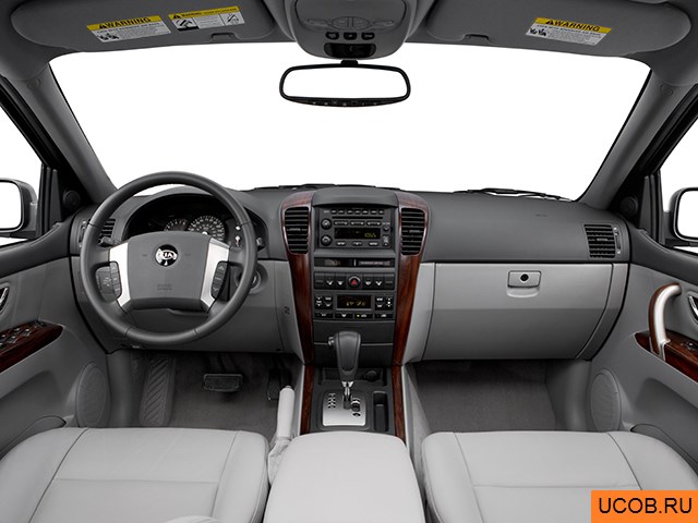 SUV 2006 года Kia Sorento в 3D. Вид водительского места.