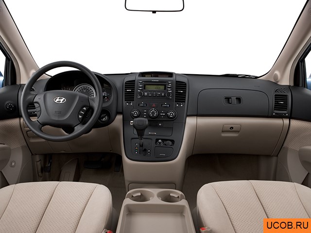 Minivan 2007 года Hyundai Entourage в 3D. Вид водительского места.