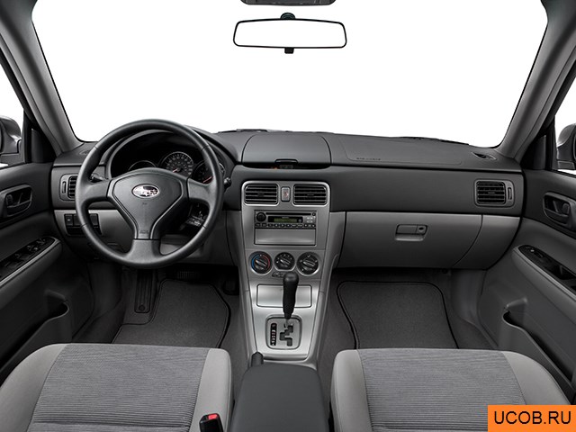 CUV 2007 года Subaru Forester в 3D. Вид водительского места.