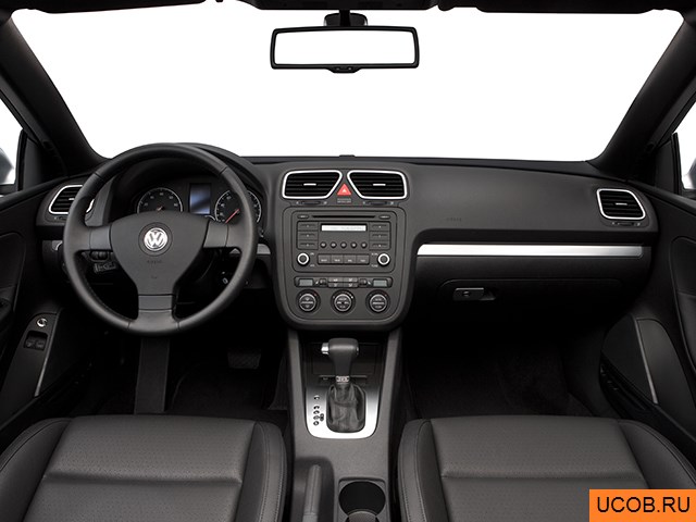 Convertible 2007 года Volkswagen Eos в 3D. Вид водительского места.