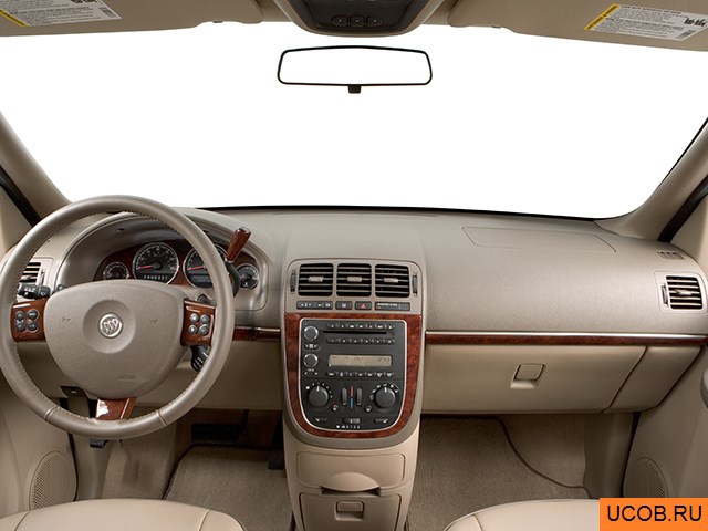 Minivan 2007 года Buick Terraza в 3D. Вид водительского места.