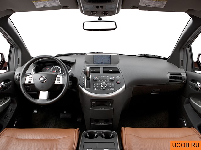 Minivan 2007 года Nissan Quest в 3D. Вид водительского места.