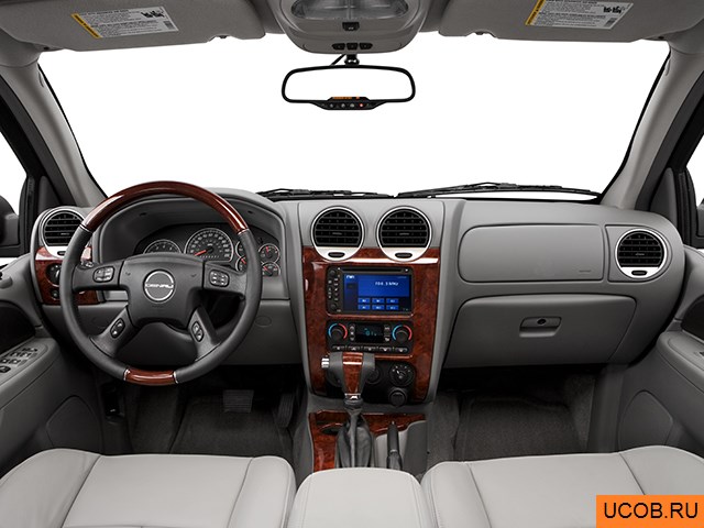 SUV 2007 года GMC Envoy в 3D. Вид водительского места.