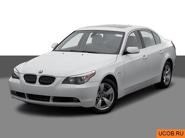Модель автомобиля BMW 5-series 2007 года в 3Д
