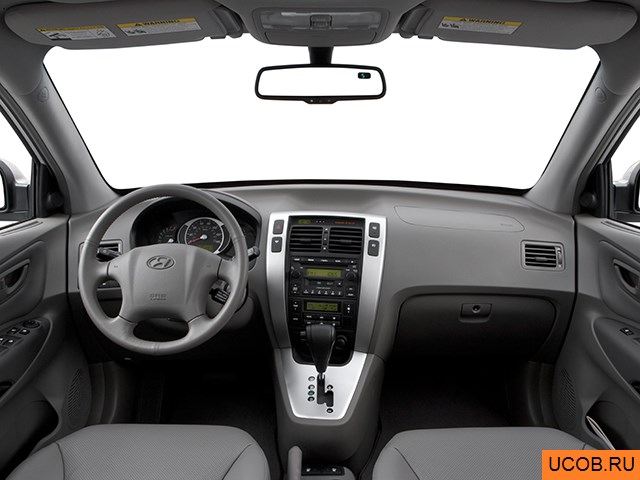 CUV 2007 года Hyundai Tucson в 3D. Вид водительского места.