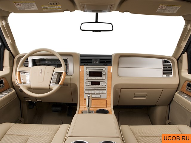SUV 2007 года Lincoln Navigator в 3D. Вид водительского места.