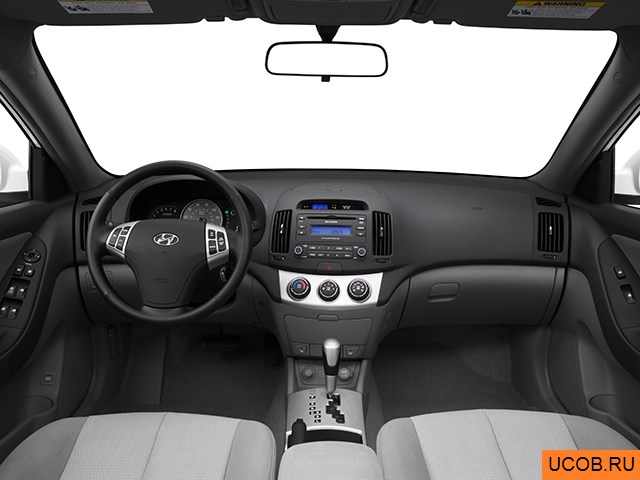 Sedan 2007 года Hyundai Elantra в 3D. Вид водительского места.