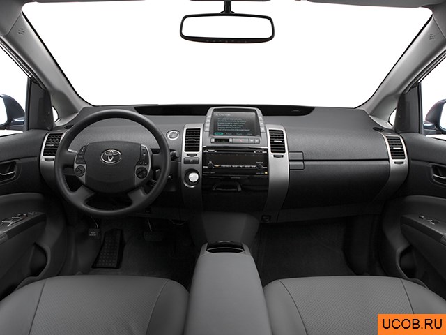 Hatchback 2007 года Toyota Prius Hybrid в 3D. Вид водительского места.
