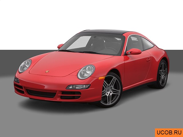 Модель автомобиля Porsche 911 (997) 2007 года в 3Д