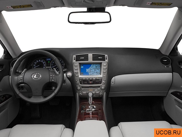 Sedan 2007 года Lexus IS 350 в 3D. Вид водительского места.