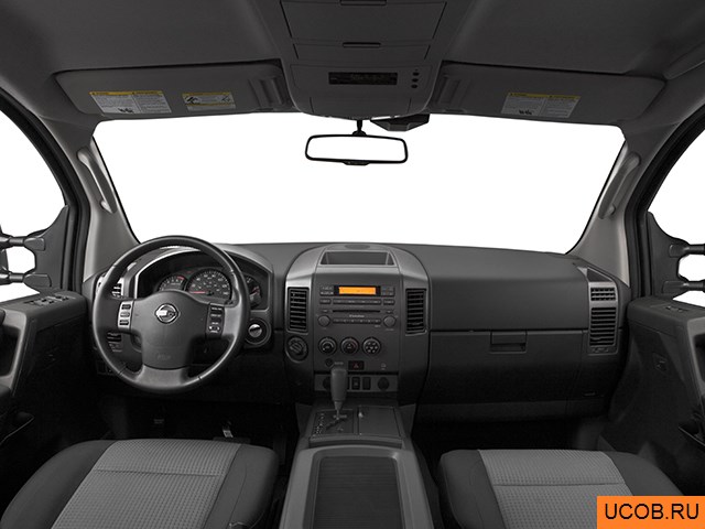 Pickup 2007 года Nissan Titan в 3D. Вид водительского места.